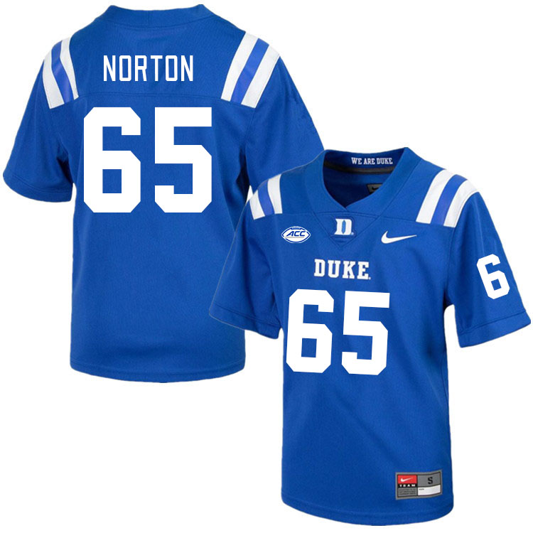 Duke Blue Devils #65 Max Norton College Football Jerseys Stitched Sale-Royal